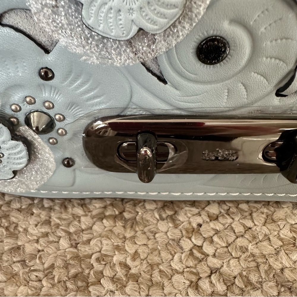 Coach Swagger 20 Tea Rose shoulder bag 2way blue floral feminine NEW - Picture 3 of 12